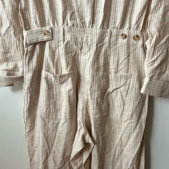NWT Billabong Beige/Cream/White Long Sleeve Button Up Jumpsuit - Picture 6 of 9